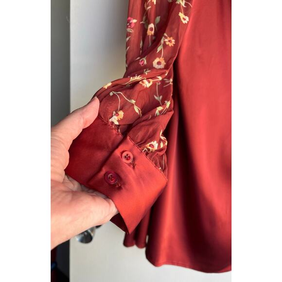 Danielle Bernstein by WEWOREWHAT Puff Sleeve Mini Dress Romantic Sz 14 NWT $99 - Picture 13 of 16